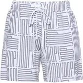 JOOP! Pantalon de pyjama ' Modern Deco ' gris / blanc