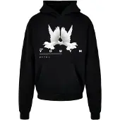 Lost Youth Sweat-shirt 'Dove' rouge pastel / noir / blanc