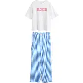 Next Pyjama bleu / rose clair / blanc