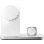 Nomad Stand One Max MagSafe Qi2.2 Chargeur sans fil 25W – Supporte jusqu'à 25W Charge – Inclut Chargeur Rapide pour Apple Watch – Compatible avec AirPods et Autres Écouteurs Qi