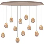 Highlight Lampe suspendue Champagne Egg Ovale à 12 lumières
