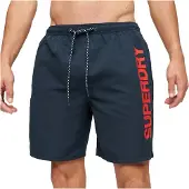 Superdry pour homme. M3010236A Maillot de bain Graphic 17 bleu (S), Beachwear, Polister recyclé, Durable, Marine