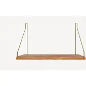 Frama Single Shelf Natural Oak | Brass | 27cm x 40cm
