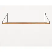 Frama Single Shelf Natural Oak | Black | 20cm x 80cm