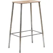 Frama Adam Stool Ottoman Raw Steel|Natural Leather | 65cm