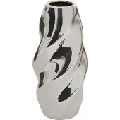 Atmosphera Vase Twisted 210137, 21 cm, silver