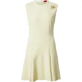 HUGO Robe sans manches avec broche fleur ton or
