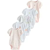 Next Barboteuse / body vert / rose / rose / blanc
