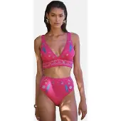Love & roses Bas de bikini bleu / bleu clair / pêche / magenta