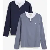 Bonprix Lot de 2 T-shirts manches longues, style 2en1