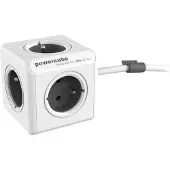 Allocacoc Câble d'extension, multiprise PowerCube Extended 1,5 m FR - gris, 5x 230V