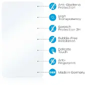 Upscreen Schutzfolie Displayschutz Displayschutzfolie Folie Klar antibakteriell