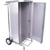 Saro Collecteur de déchets MSH100 en acier inoxydable avec pédale et 2 roues pour 100-130 litres