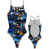 Turbo New Comic Swimsuit Bleu S Femme
