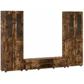 vidaXL Ensemble de meubles TV FLORIN, 3 pièces, bois d'ingénierie en chêne fumé