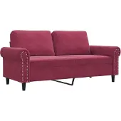 vidaXL Canapé à 2 places Rouge bordeaux 140 cm Velours
