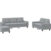 vidaXL Ensemble de canapés 3 pièces gris clair tissu