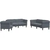 vidaXL Ensemble de canapés 3 pièces gris foncé velours