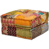 vidaXL Pouf modulaire à 4 places Patchwork Tissu