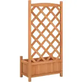 vidaXL Jardinière avec treillis marron bois massif de sapin