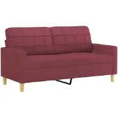 vidaXL Canapé 2 places vin rouge 140 cm Tissu