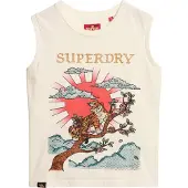 Superdry Femme Débardeur à Strass Effet Tatouage Blanc Taille: 40