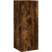 vidaXL Armoire murale chêne fumé 34,5x34x90 cm Bois composite