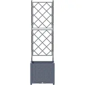 vidaXL Bac à fleurs avec Treillis Gris clair 40 x 40 x 143 cm PP