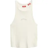 Superdry Femme Débardeur à dos Nageur et Logo Essential Blanc Taille: 38