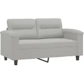 vidaXL Ensemble de canapés 3 pièces avec coussins gris clair tissu microfibre
