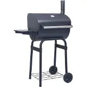 vidaXL Barbecue au charbon de bois Fumoir avec support inférieur Noir