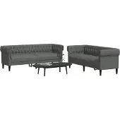 vidaXL Ensemble de canapés 2 pièces gris foncé Tissu