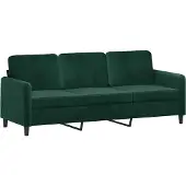 vidaXL Ensemble de canapés 2 pièces avec coussins vert foncé velours