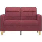 vidaXL Canapé à 2 places Rouge bordeaux 120 cm Tissu