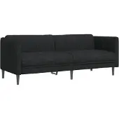 vidaXL Ensemble de canapés 3 pièces noir tissu
