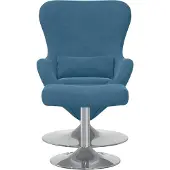vidaXL Tabouret uf avec repose-pieds en velours bleu