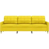 vidaXL Canapé 3 places jaune clair 210 cm Tissu