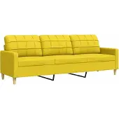 vidaXL Canapé 3 places jaune clair 210 cm Tissu