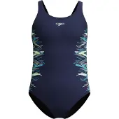 Speedo Placement Muscleback Swimsuit Bleu 7-8 Years Fille