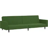 vidaXL Canapé-lit à 2 places vert foncé velours