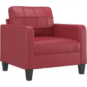 vidaXL Fauteuil avec pouf vin rouge 60 cm similicuir