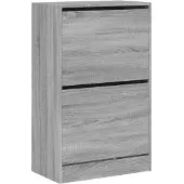 vidaXL Armoire à chaussures 2 tiroirs rabattables sonoma gris