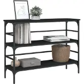 vidaXL Table console noir 100x32x75 cm bois d'ingénierie