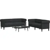 vidaXL Ensemble de canapés 2 pièces noir tissu