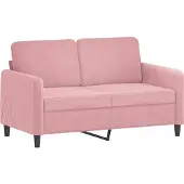 vidaXL Canapé à 2 places Rose 120 cm Velours