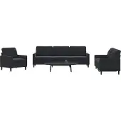 vidaXL Ensemble de canapés 4 pièces avec coussins Noir velours