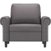 vidaXL Fauteuil gris 60 cm similicuir