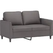 vidaXL Ensemble de canapés 2 pièces avec coussins Gris Similicuir
