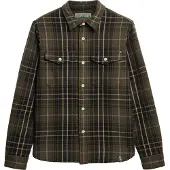 Superdry pour homme. M4011018A Marchand Chemise lourde verte (L), Casuel, Coton, Manche longue