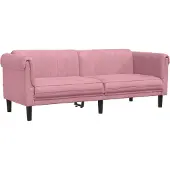 vidaXL Canapé 3 places rose velours